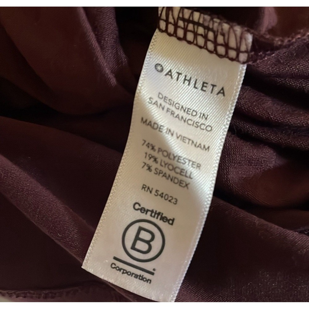 Athleta‎ Womens Large Burgundy Plum Long Sleeve Oversized Center Seam Top L - Picture 7 of 8
